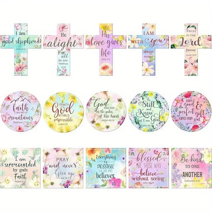 15 Pcs Inspirational Refrigerator Magnets with Bible Verses Inspirational Faithful Locker Inspired Fridge Magnet Set Christian Motivational Flower Magnets Refrigerator Decorating Magnet