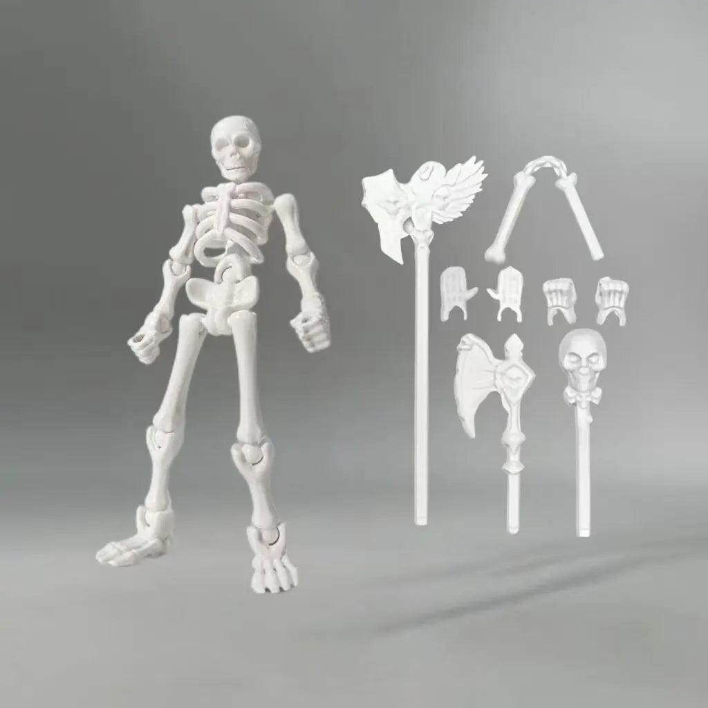 Poseable Skeleton Action Figure DIY Kit - Articulated Stop Motion Prop, Halloween Desktop Decoration, Adult Collectible Home Decor Statue, Room Decor, Ornaments