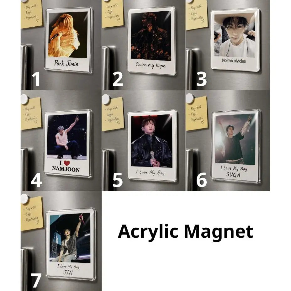 BTan Acrylic Magnets, Fridge Magnet, Gift Ideas, Merch For Army, Gift For Friends, Arirang Tour