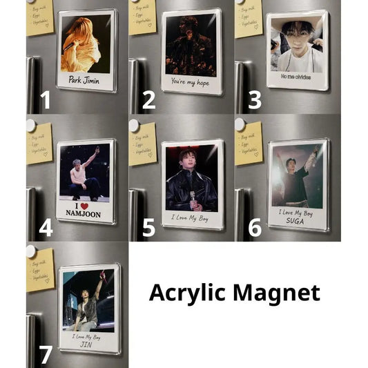 BTan Acrylic Magnets, Fridge Magnet, Gift Ideas, Merch For Army, Gift For Friends, Arirang Tour