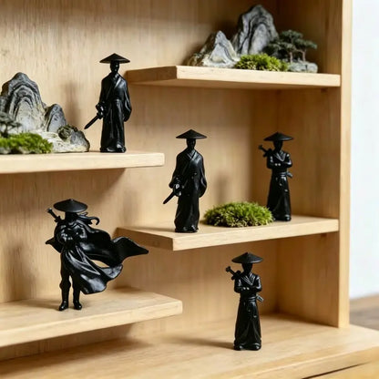 Mini Samurai Statue, Ronin Warrior Miniature, Japanese Samurai Figurine, Figurines Decor, Bonsai Micro Landscape Decor, Car Ornament, Shelf Display, Desk Decoration, Resin Figure, Resin Figurine Statue
