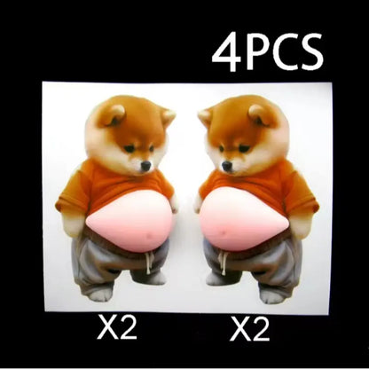 2/4pcs 3D Shiba Inu Stress Relief Magnets, Cute Magnets for Fridge, Soft Silicone Design, Universal Use, Waterproof, Decorative & Protective, Perfect for Home & Car