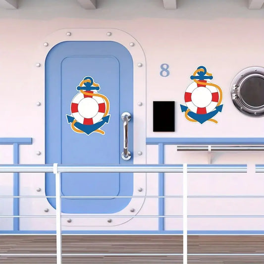 2pcs Cruise-Themed Fridge Magnets, Door Magnets Set, Whiteboard Magnets Sticker, Decorative Refrigerator Magnets, Office Kitchen Magnets, Comes with 3 Color Erasable Pens for Carnival Staterooms And Home Decor