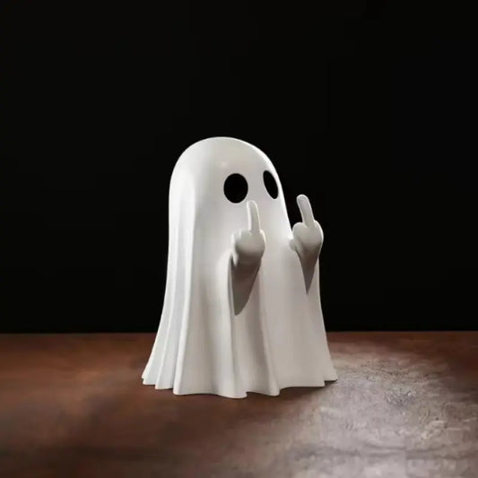 Funny Middle Finger Ghost Statue, Decorative Figurine, Indoor Decorative Ornament, Perfect for Home, Door, Desk Halloween Decoration Gift