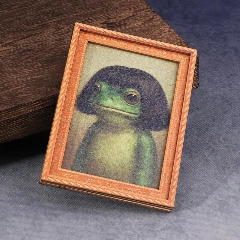 1 Count Funny Frog Magnet, Mini Fridge Magnet with Green Frog & Haircut Design, Modern Kitchen Decor, Durable Wood Construction for Refrigerator, Fridge, Refrigerator Decorating Magnet, Decorative Fridge Magnets