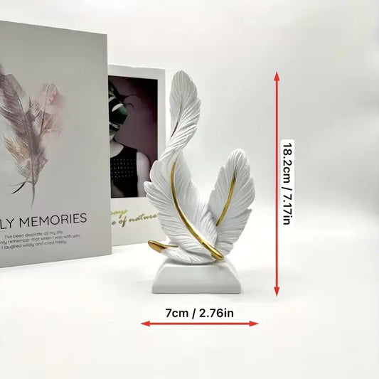 Minimalist Luxury Feather Ornament, Decorative Piece, Decor Ornaments, Decorations and Ornaments, Decoration Items, Boujee Home Accessories, Ideal for Home & Bedroom Decoration, Perfect Housewarming Gift, Enhance Your Living Space, Feather Figurine