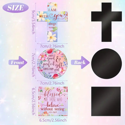 15 Pcs Inspirational Refrigerator Magnets with Bible Verses Inspirational Faithful Locker Inspired Fridge Magnet Set Christian Motivational Flower Magnets Refrigerator Decorating Magnet