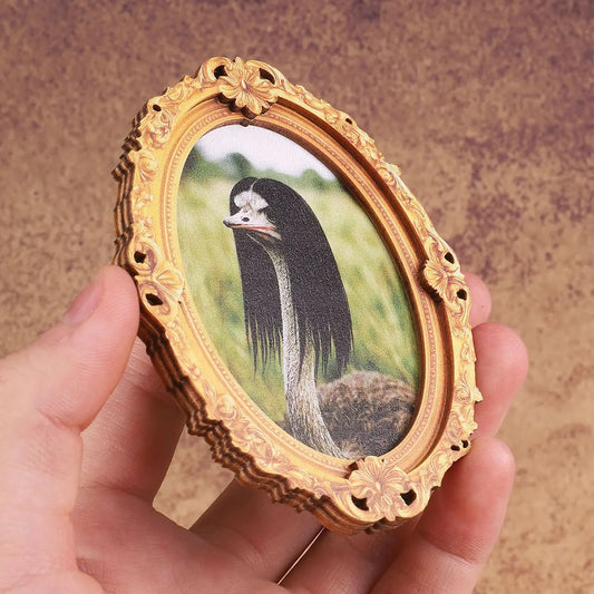1PC Fun Animal Fridge Magnet, Oval Picture Frame Refrigerator Magnet, Photo Magnets, Decorative Fridge Magnets, Perfect Home Decor Gift for Living Room, Study, Bedroom, Magnetic Item