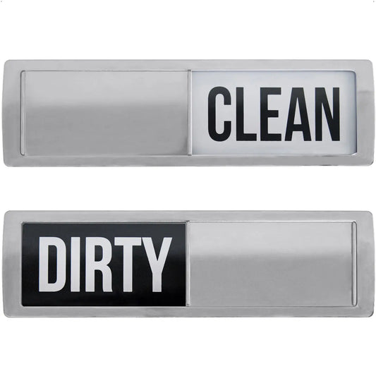 GORILLA GRIP Strong Dishwasher Magnet Clean Dirty Sign, Large Letters for Easy Read, Optional Adhesive Sticker for Non-Magnet Surfaces, Non-Scratch Sliding Dish Washer Magnets