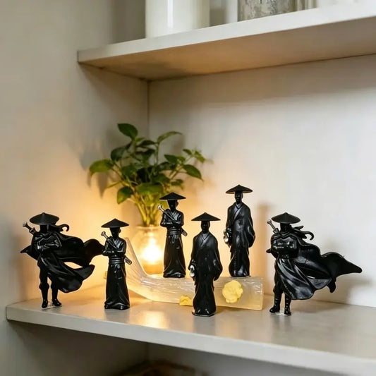 Mini Samurai Statue, Ronin Warrior Miniature, Japanese Samurai Figurine, Figurines Decor, Bonsai Micro Landscape Decor, Car Ornament, Shelf Display, Desk Decoration, Resin Figure, Resin Figurine Statue