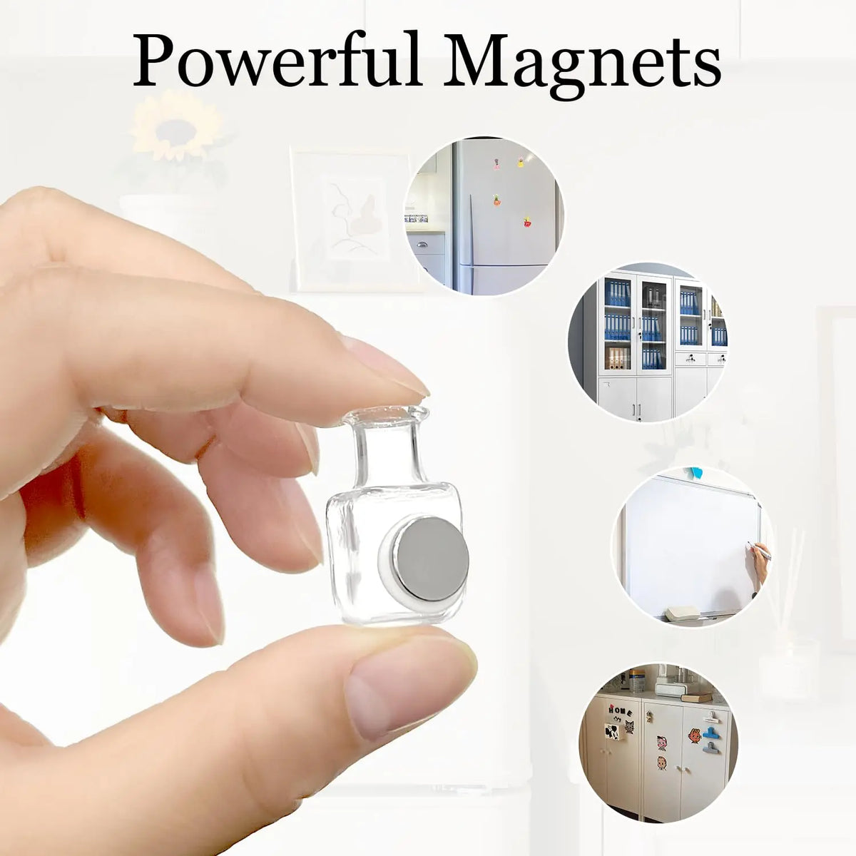 10pcs Magnetic Compact Metal Mini Glass Vase Set - Customizable Tiny Flower Pots with Magnets for Fridge, Home Decoration, Kitchen Office Gift Accessories