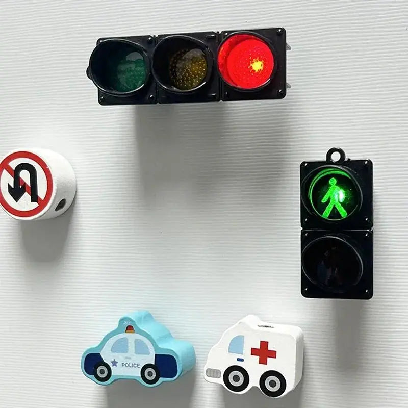 Magnetic Traffic Light Fridge Magnets - Plain Nylon Blend Pedestrian Toy Light, Creative Design, Strong Magnetic Hold, Sun Protective Sports & Outdoor Accessory, Magnets for Fridge