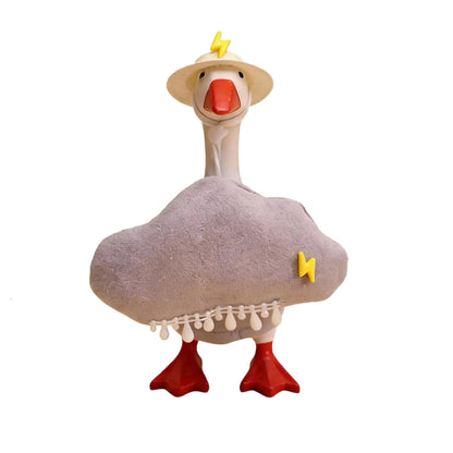 7-Inch Bolt-Accented Lightweight Decorative Desk Goose Costume Set for Magnetic Goose Statue - 2 Weather Themes (Rainy, Sunny with Cloud Hat), Moodmatch Decor, Swap Sun/Storm Outfits, All Ages Ideal Gift, DIY Specialty Supplies,sohochic