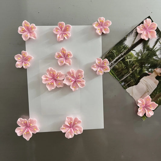 12pcs Pink Cherry Blossom Fridge Magnets - Cute & Decorative, Perfect for Office Whiteboards, Lockers & Dishwashers, Ideal Kitchen & Home Decor, Great Valentine'S Gift