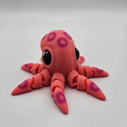 3D Printed Articulating Blue-Ringed Octopus Figurine Great Gift and Desk Figure