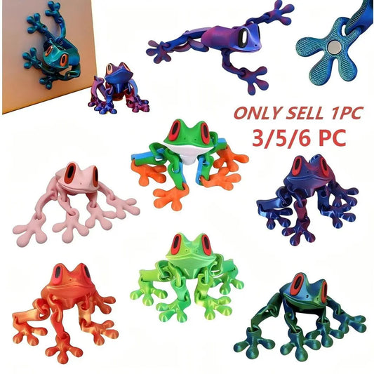 Refrigerator Magnets, Higher End Fridge Magnets, 3D Printed Magnetic Frog, Realistic Jointed Jumping Frogs Model, Cute Movable Frog Decoration for Fridge and Metal Surfaces, Refrigerator Decorating Magnet, Refrigerator Magnets Decorative, Magnetic Item